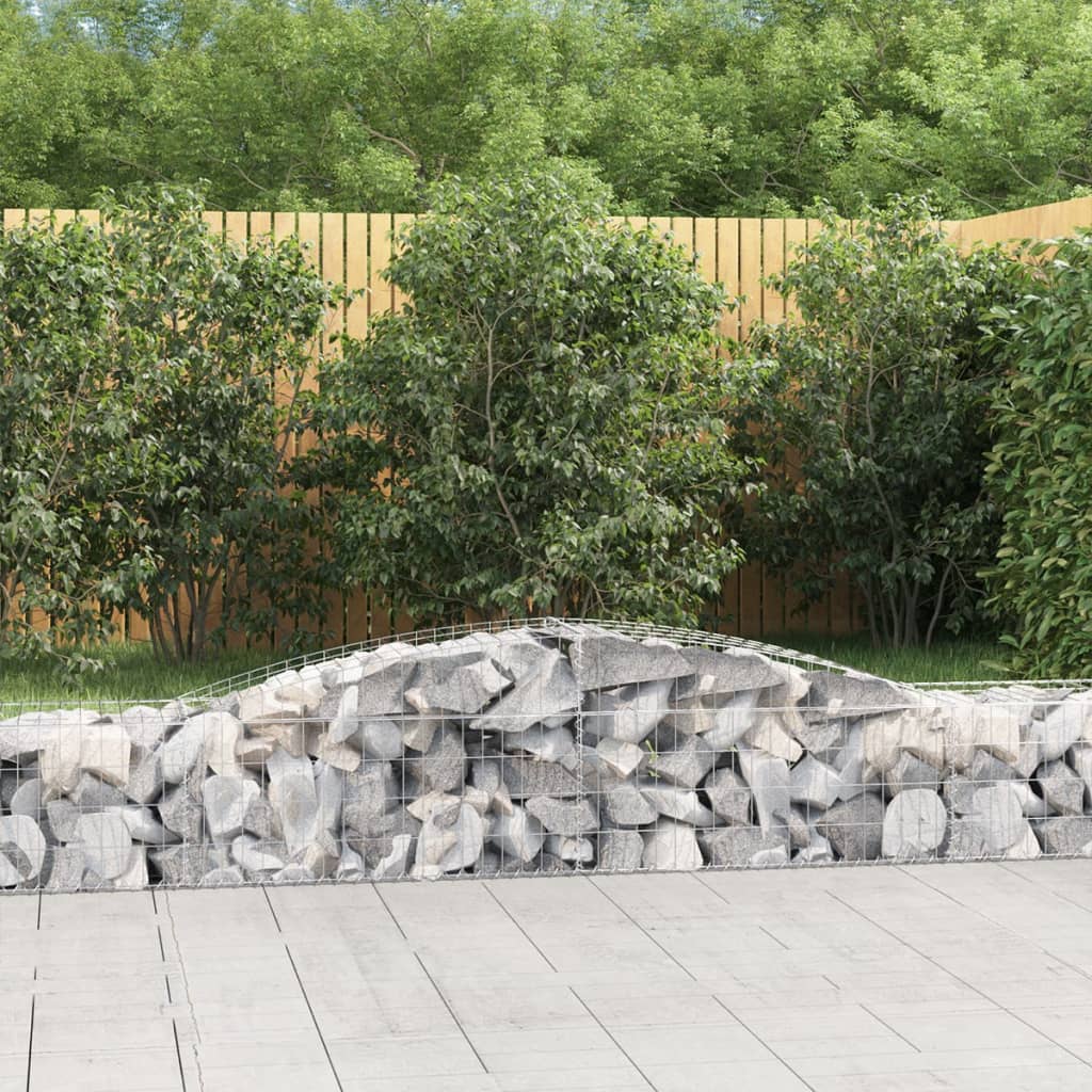 Gabionen mit Hochbogen Steingabione soldes Steinkorb Verzinkt Wand Drahtkorb Metallkorb