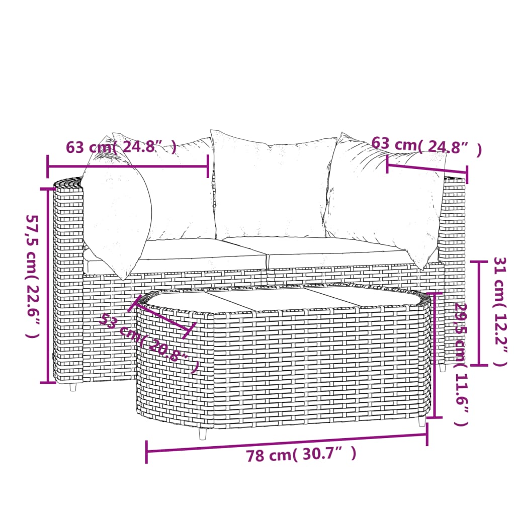 Garten Lounge Set mit Kissen Gartensofa Ecksofa Gartenmöbel Poly Rattan - Bild 97 von 106