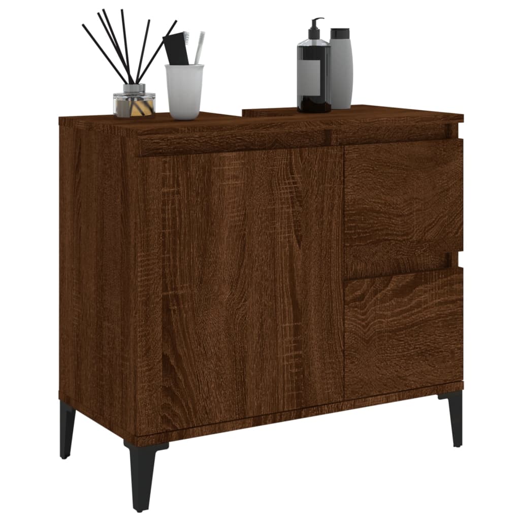Waschbeckenunterschrank Waschtisch Unterschrank Badschrank mit 2 Schubladen - Bild 71 von 86