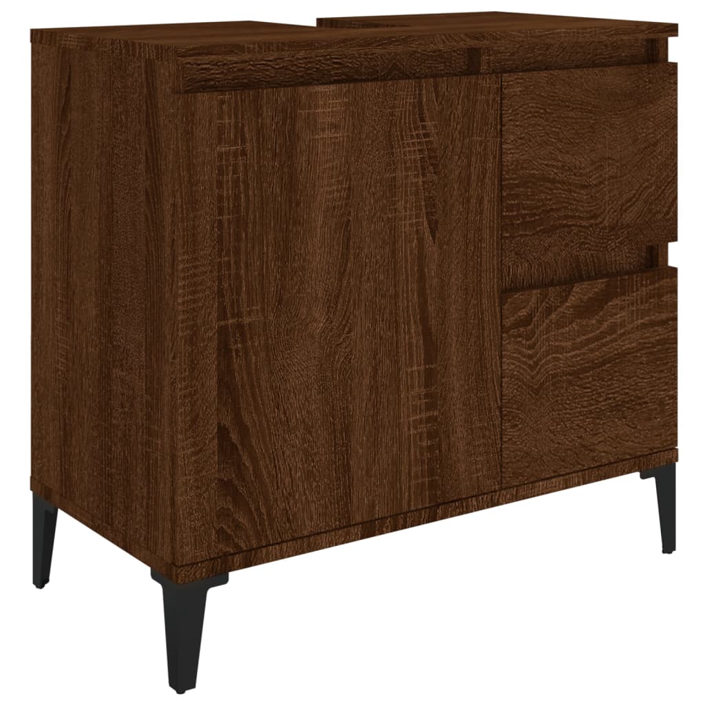 Waschbeckenunterschrank Waschtisch Unterschrank Badschrank mit 2 Schubladen - Bild 68 von 86