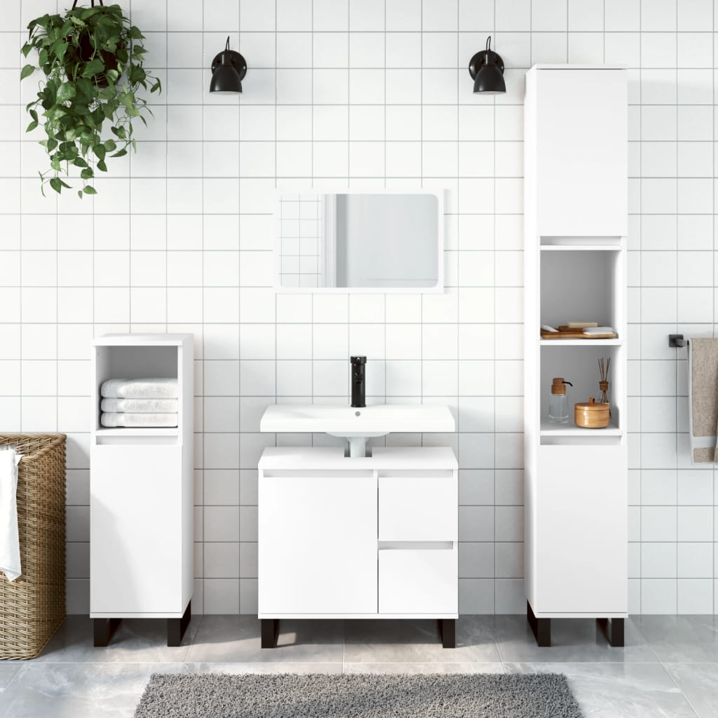 Badezimmerschrank Badschrank Waschbeckenunterschrank Badmöbel Mehrere Farben - Bild 20 von 33