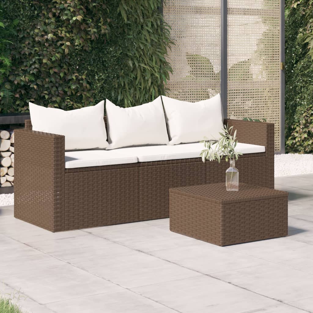 3-Sitzer Gartensofa mit Kissen Poly Rattan Relaxsofa Couch Garten Balkon Möbel - Bild 18 von 20