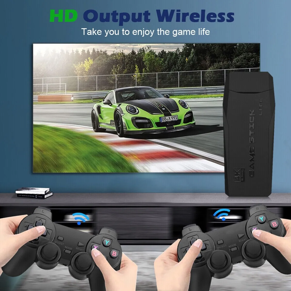 HDMI 4K TV Game Stick Console Built-in 64GB 20000 Retro Games 2*Wireless Gamepad - Foto 2