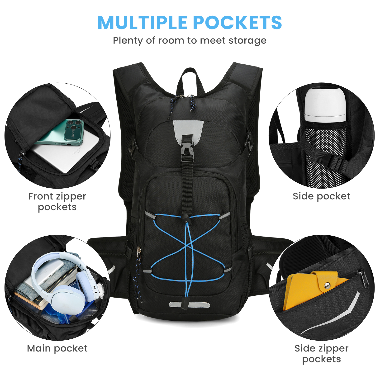 HUNTVP 20L 30L 40L Rucksack Wasserdicht Wanderrucksack Reise Trekkingrucksack - Bild 8 von 40