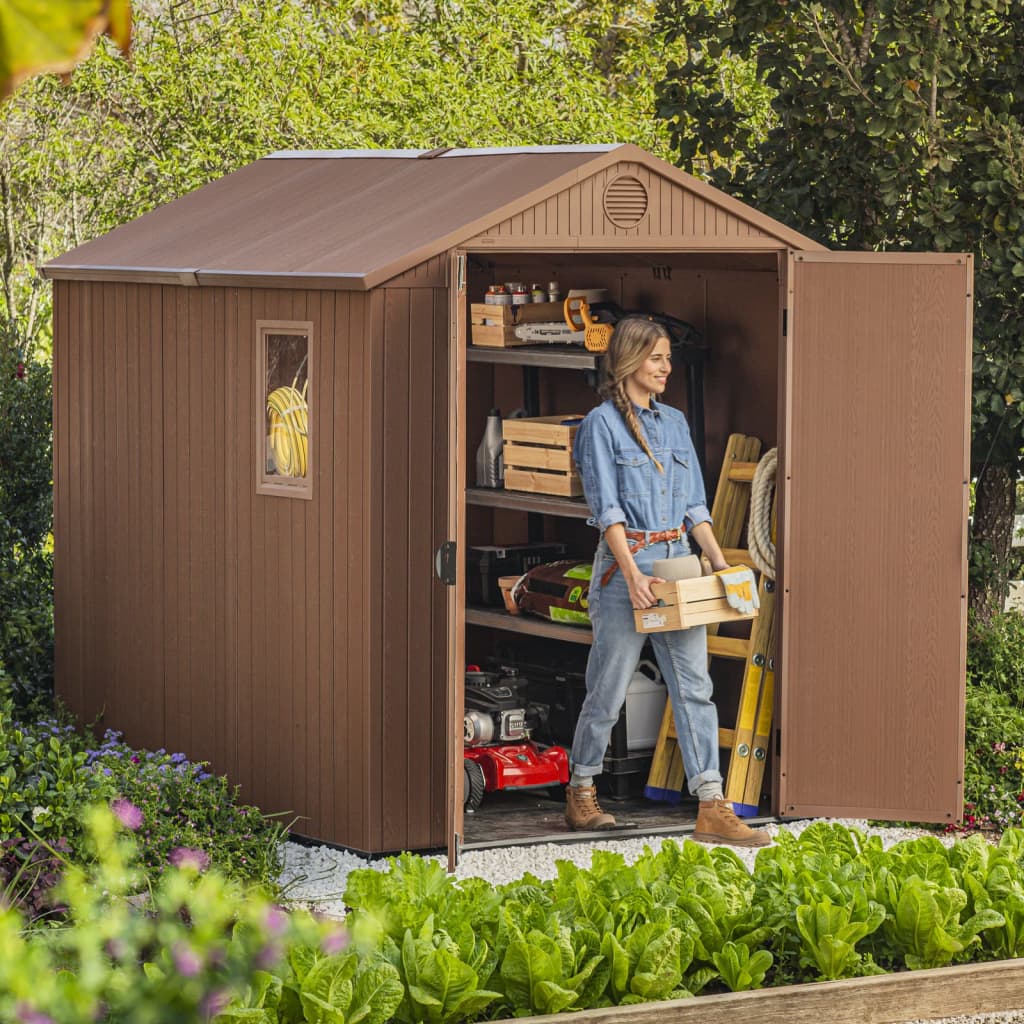 Gerätehaus Darwin Holz-Optik Geräteschuppen Gartenhaus Gartenschuppen Schuppen - Bild 18 von 32