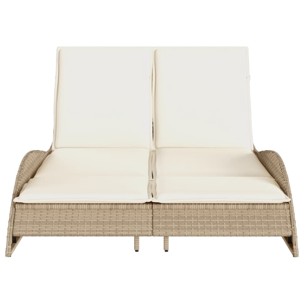 Sonnenliege Gartenliege Liegestuhl Relaxliege Strandliege Doppelliege Polyrattan - Bild 54 von 71