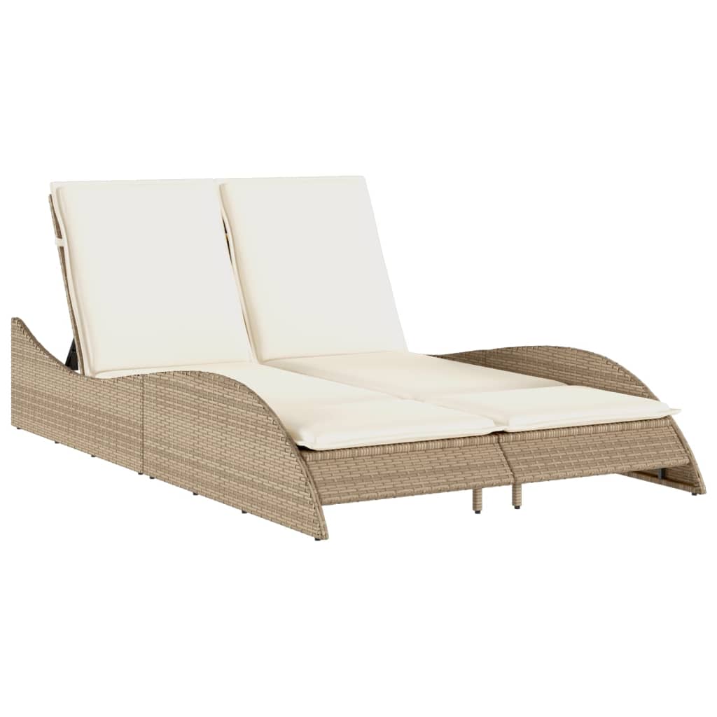 Sonnenliege Gartenliege Liegestuhl Relaxliege Strandliege Doppelliege Polyrattan - Bild 52 von 71