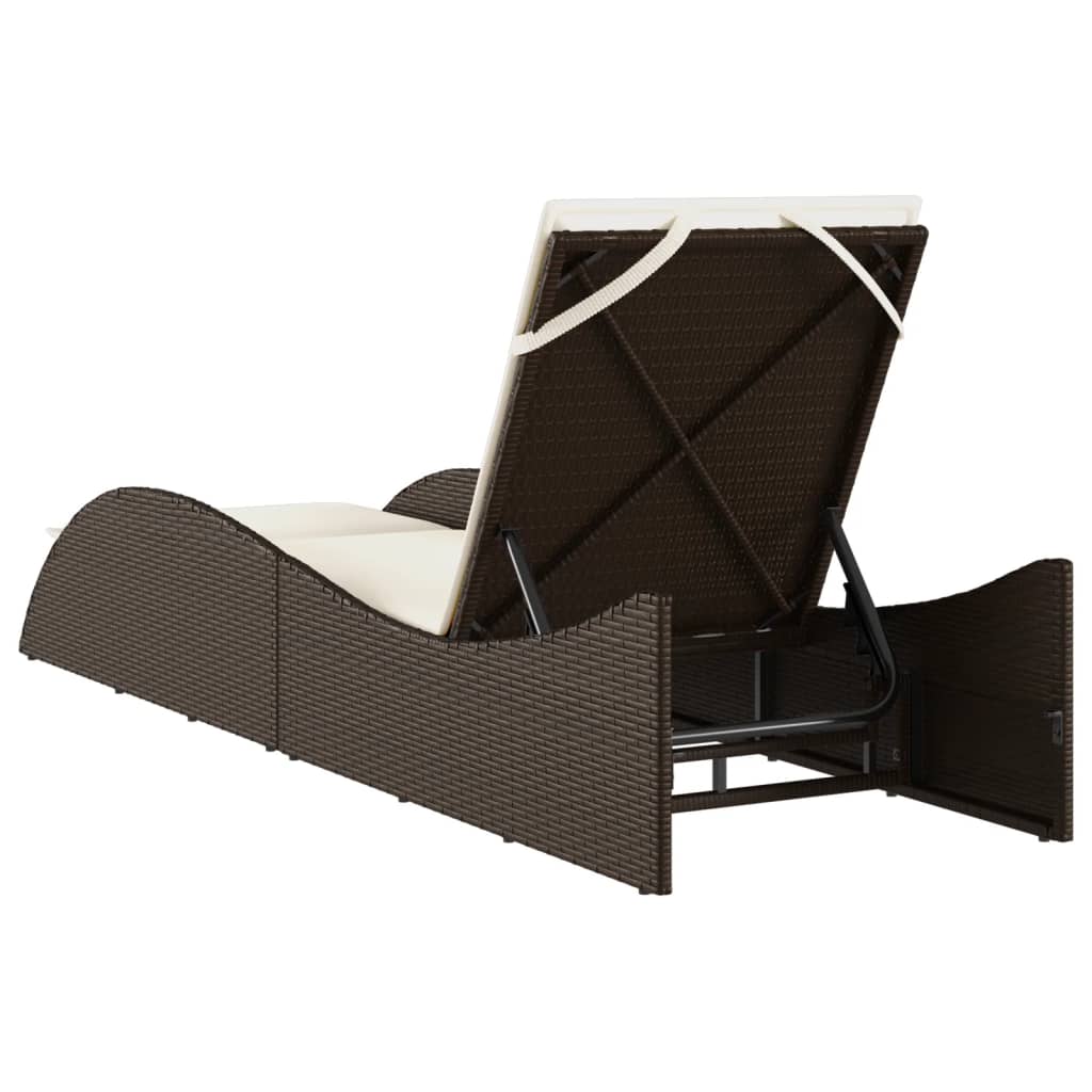 Sonnenliege Gartenliege Liegestuhl Relaxliege Strandliege Doppelliege Polyrattan - Bild 27 von 71