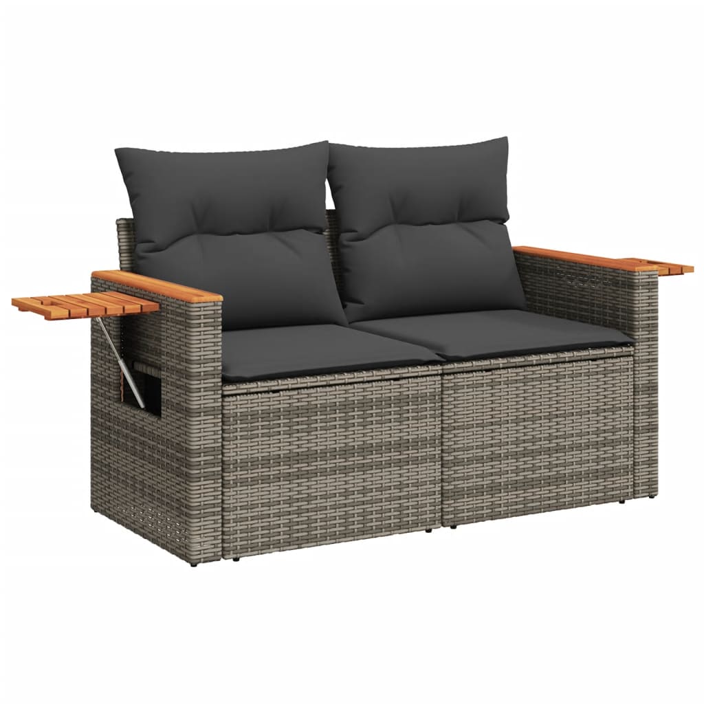 Gartensofa mit Kissen 2-Sitzer Sofa Poly Rattan Gartenmöbel Lounge Sitzgruppe - Bild 56 von 65