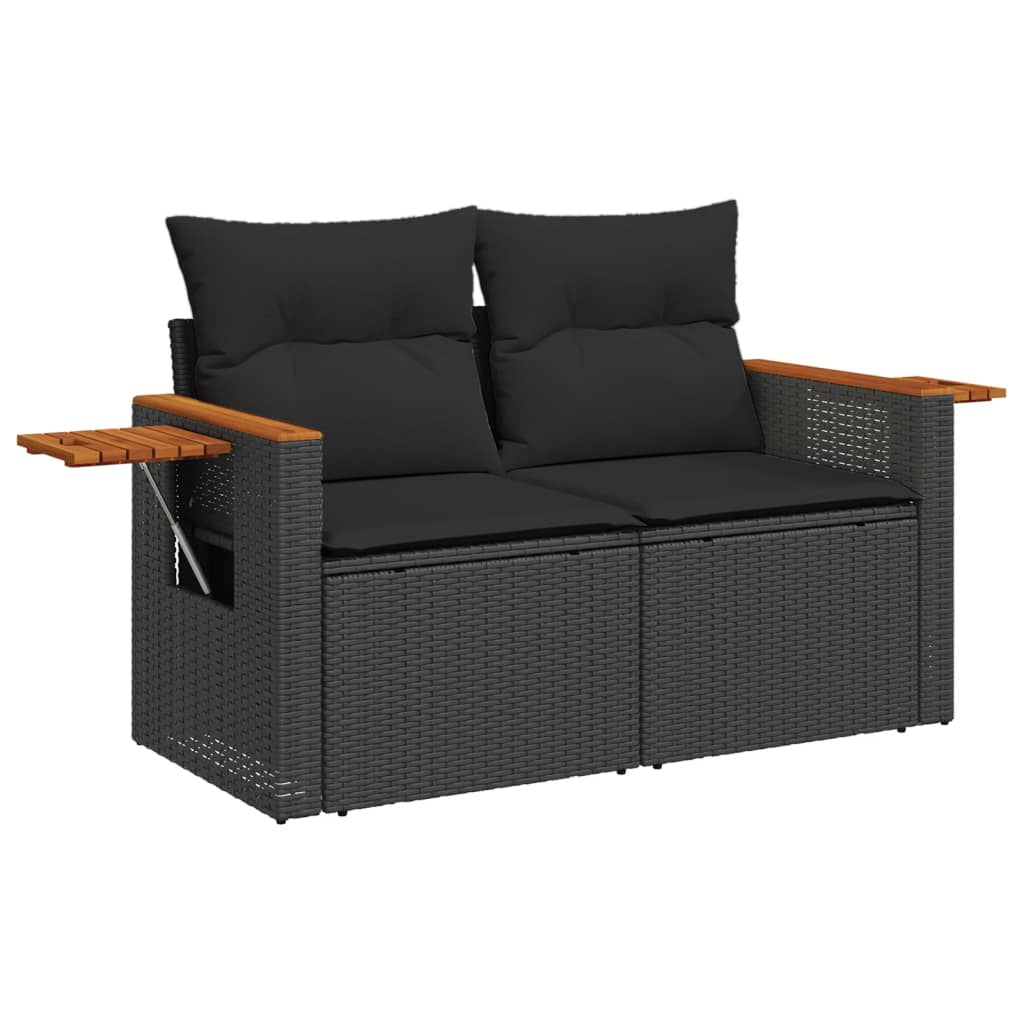 Gartensofa mit Kissen 2-Sitzer Sofa Poly Rattan Gartenmöbel Lounge Sitzgruppe - Bild 12 von 65