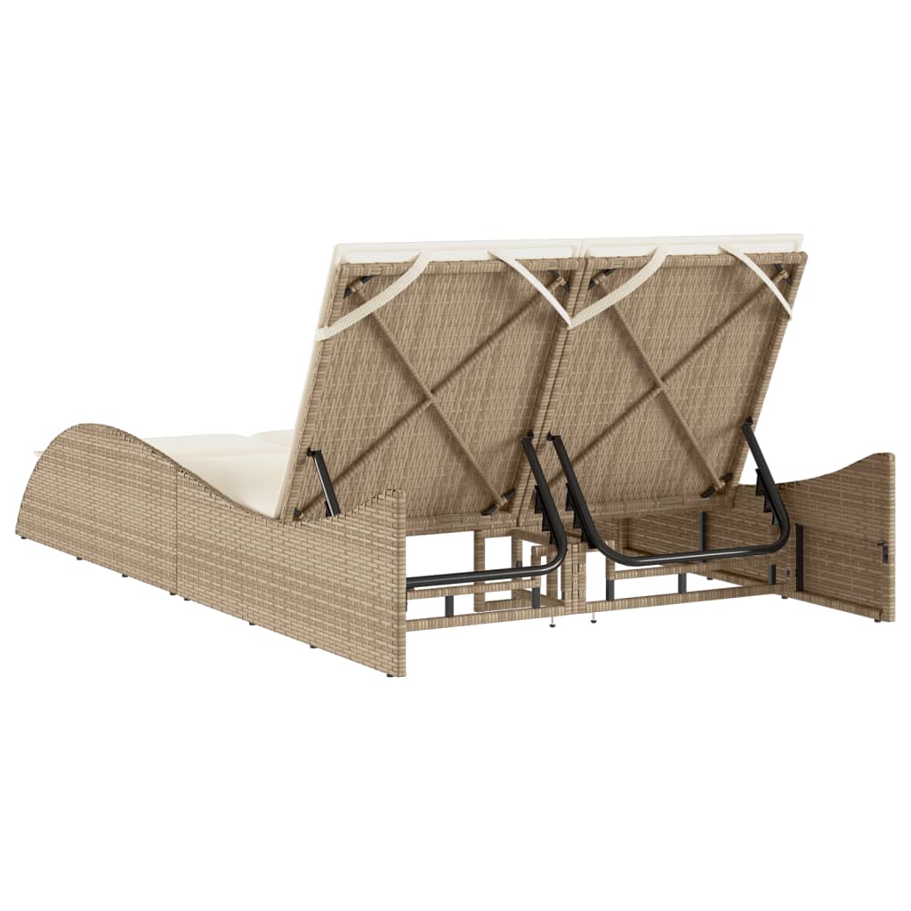 Sonnenliege Gartenliege Liegestuhl Relaxliege Strandliege Doppelliege Polyrattan - Bild 56 von 71