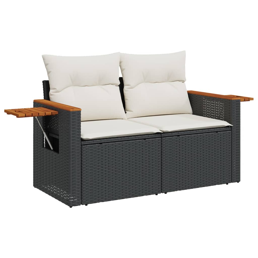 Gartensofa mit Kissen 2-Sitzer Sofa Poly Rattan Gartenmöbel Lounge Sitzgruppe - Bild 23 von 65