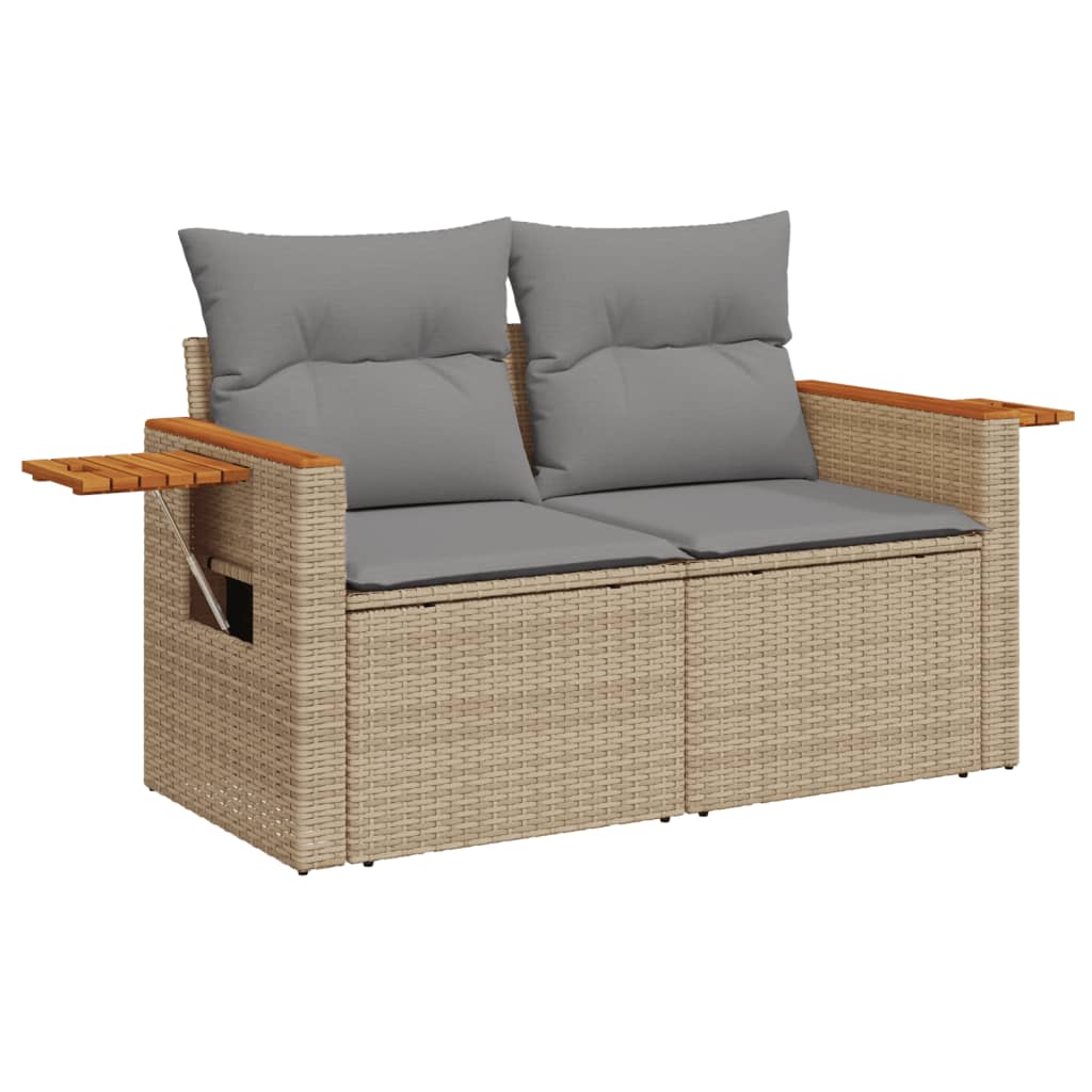 Gartensofa mit Kissen 2-Sitzer Sofa Poly Rattan Gartenmöbel Lounge Sitzgruppe - Bild 51 von 65