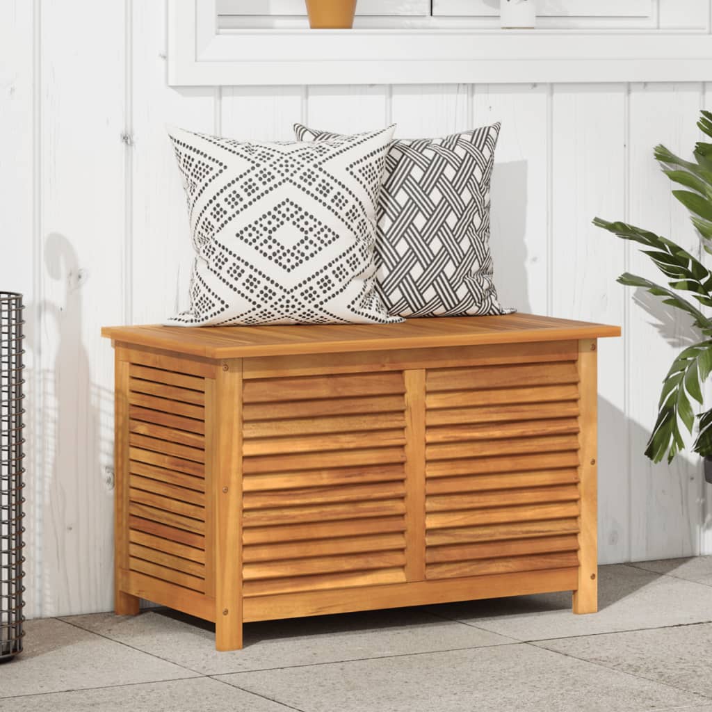 Gartenbox Banktruhe Truhe Auflagenbox mit Lüftungsschlitzen Massivholz Akazie - Bild 17 von 18