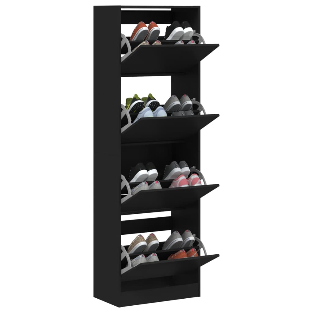Schuhschrank mit 1/2/3/4 Klappen Schuhkipper Schuhregal Schuhkommode Schuhablage - Bild 10 von 145