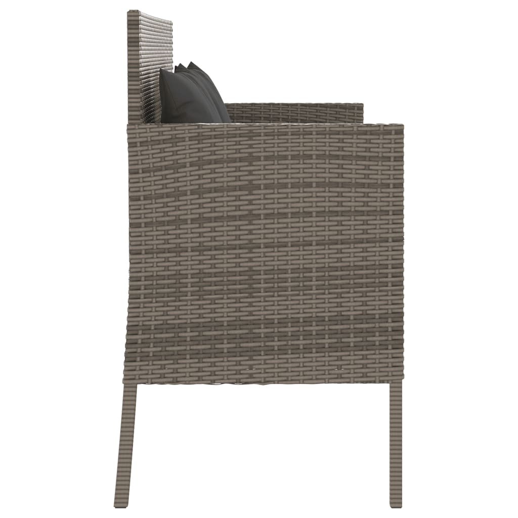 Gartenbank mit Kissen Sitzbank Parkbank mit Stauraum Schwarz Poly Rattan vidaXL - Bild 42 von 75