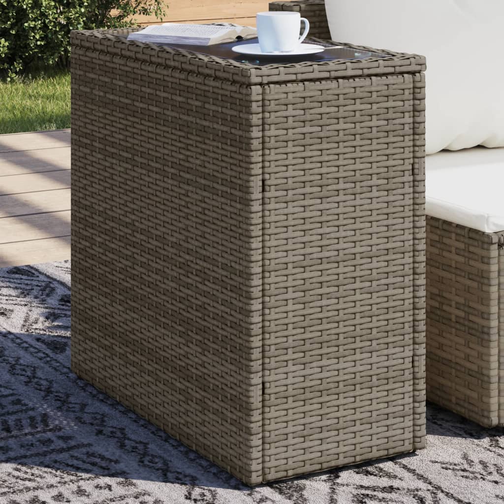 Gartentisch Beistelltisch Couchtisch Couchtisch mit Holz/Glasplatte Poly Rattan - Bild 35 von 65