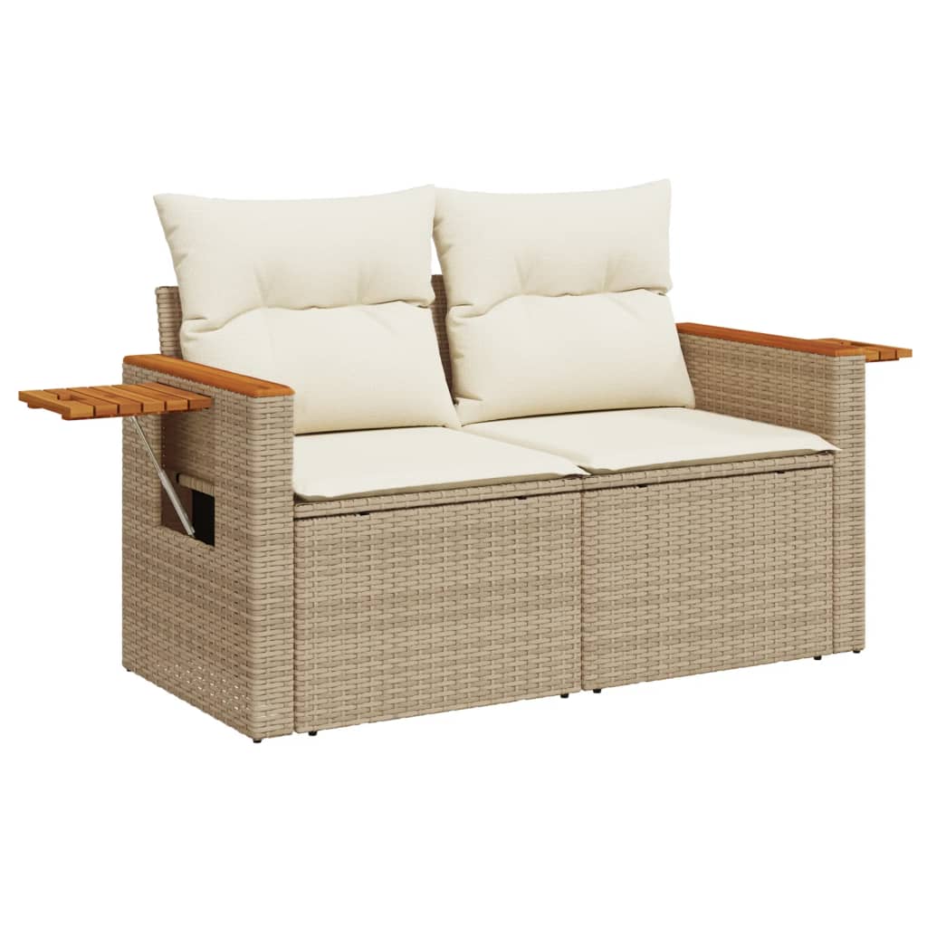 Gartensofa mit Kissen 2-Sitzer Sofa Poly Rattan Gartenmöbel Lounge Sitzgruppe - Bild 40 von 65