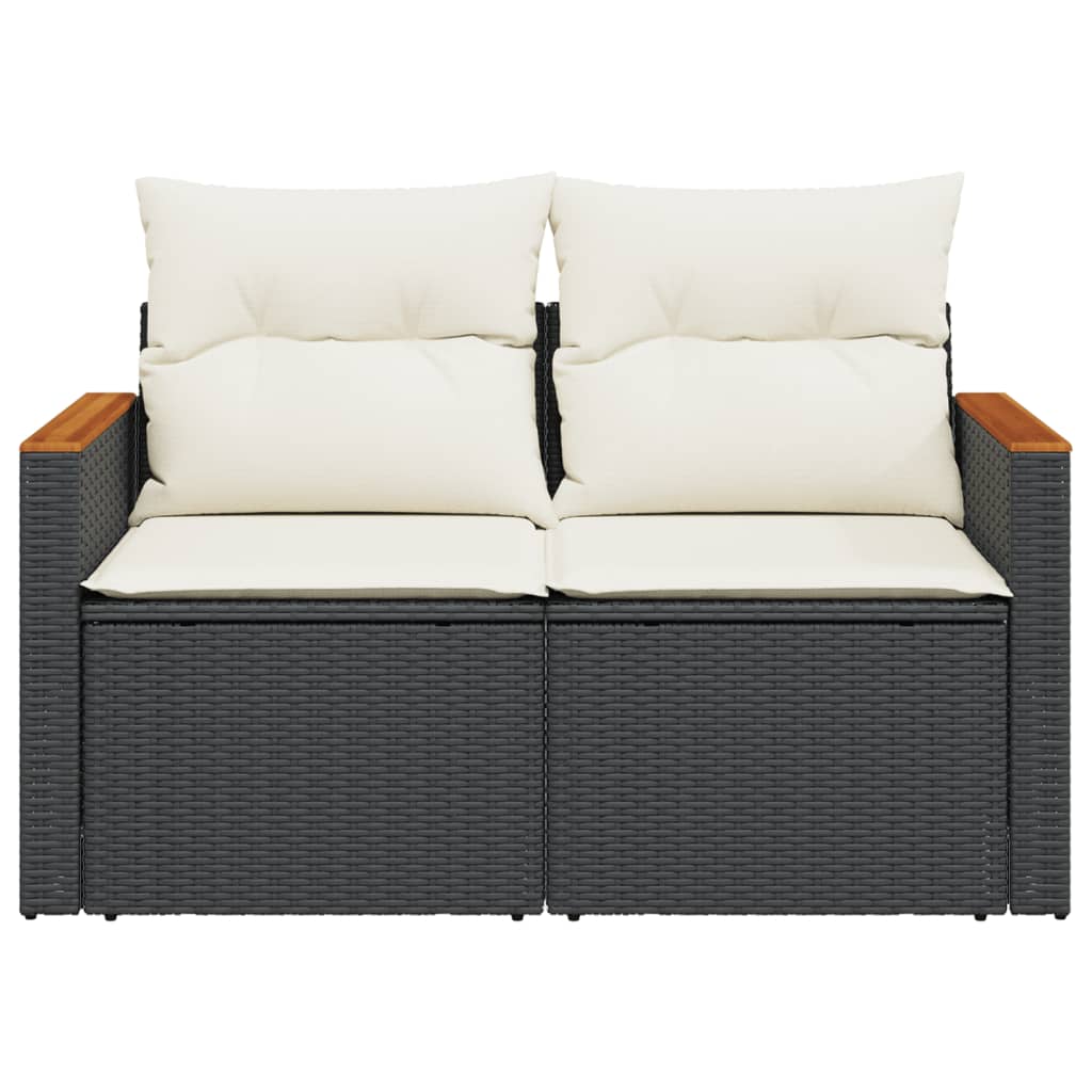 Gartensofa mit Kissen 2-Sitzer Sofa Poly Rattan Gartenmöbel Lounge Sitzgruppe - Bild 26 von 65