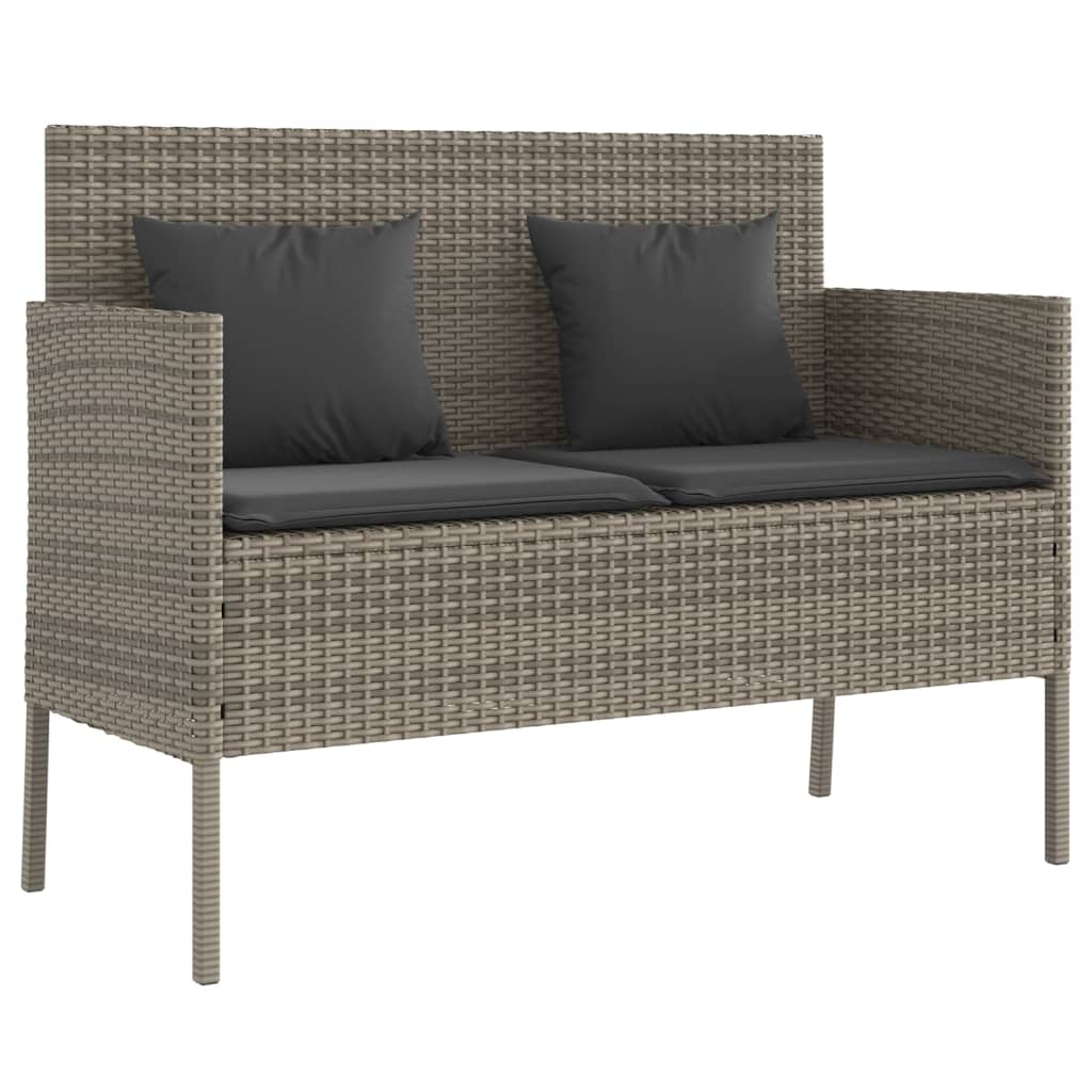 Gartenbank mit Kissen Sitzbank Parkbank mit Stauraum Schwarz Poly Rattan vidaXL - Bild 39 von 75