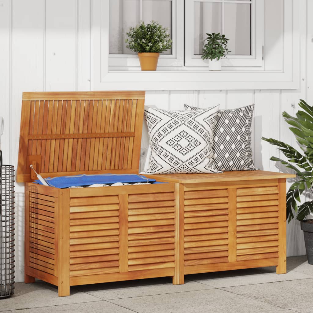 Gartenbox Banktruhe Truhe Auflagenbox mit Lüftungsschlitzen Massivholz Akazie - Bild 18 von 18