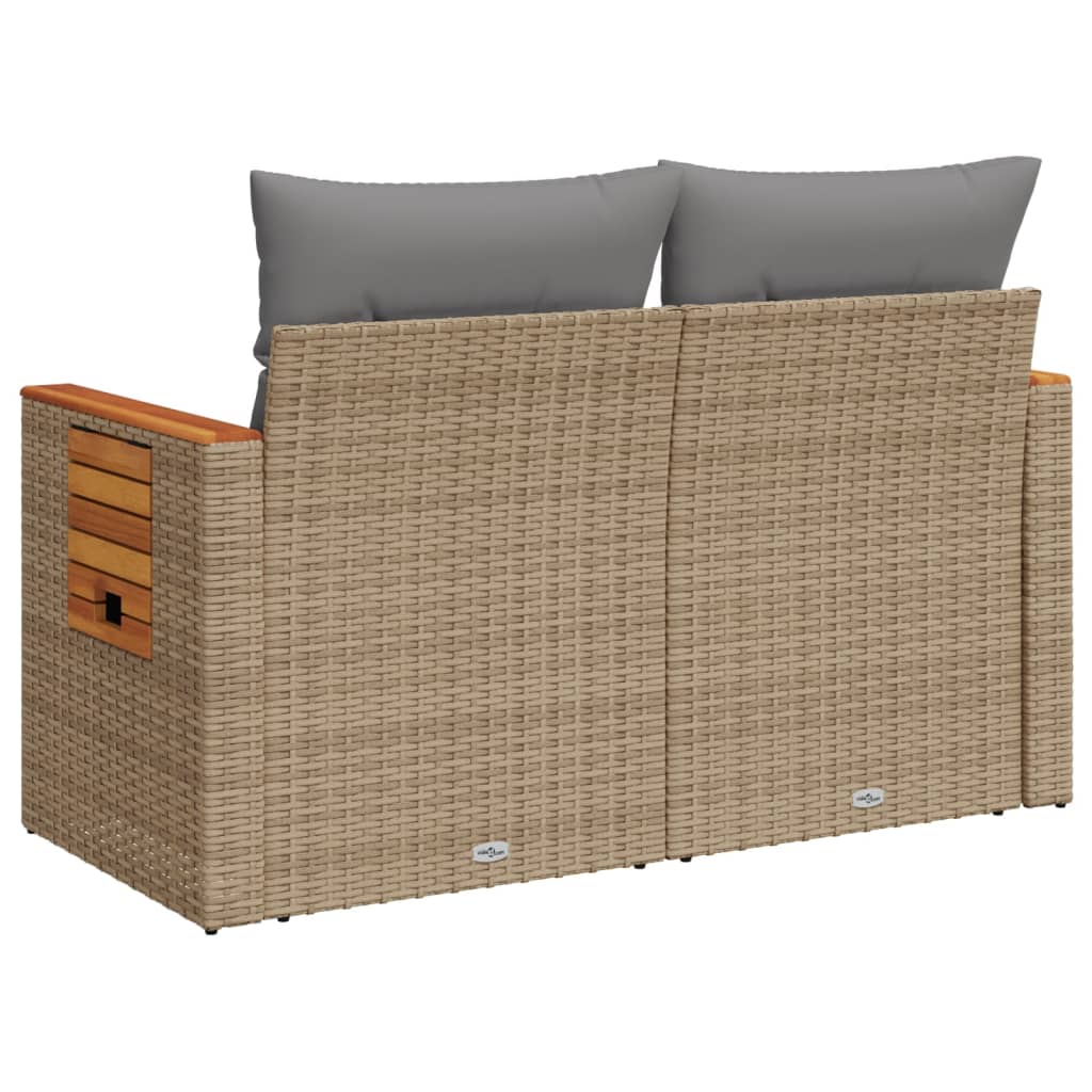 Gartensofa mit Kissen 2-Sitzer Sofa Poly Rattan Gartenmöbel Lounge Sitzgruppe - Bild 49 von 65