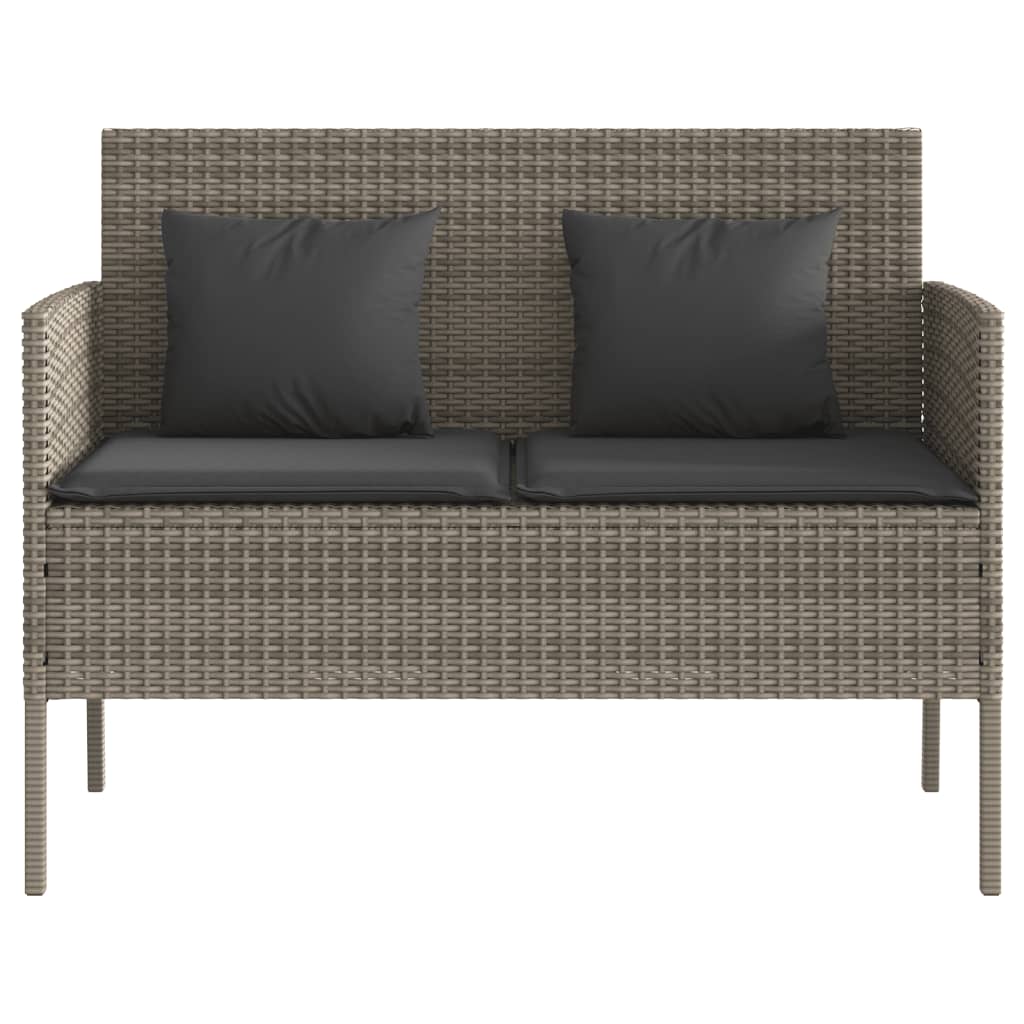 Gartenbank mit Kissen Sitzbank Parkbank mit Stauraum Schwarz Poly Rattan vidaXL - Bild 41 von 75
