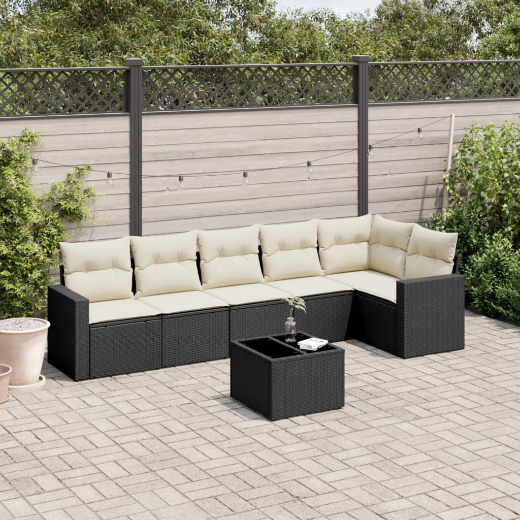 Garten-Sofagarnitur Essgruppe Gartengarnitur Sitzgruppe mit Kissen Poly Rattan - Bild 25 von 30