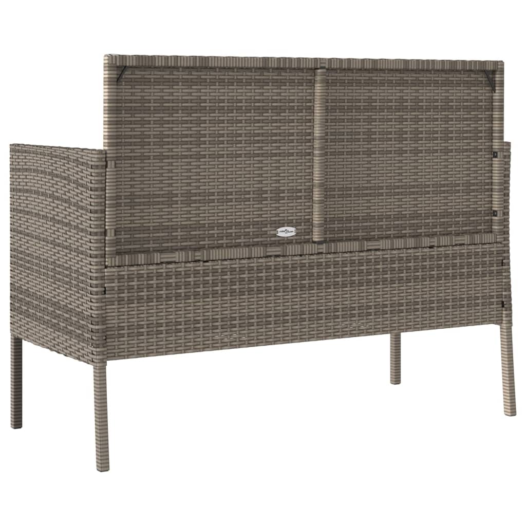 Gartenbank mit Kissen Sitzbank Parkbank mit Stauraum Schwarz Poly Rattan vidaXL - Bild 43 von 75