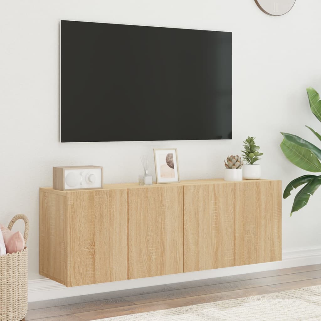 TV Wandschrank Lowboard Fernsehschrank Hängeschrank TV Möbel 60/80/100 cm - Bild 28 von 91