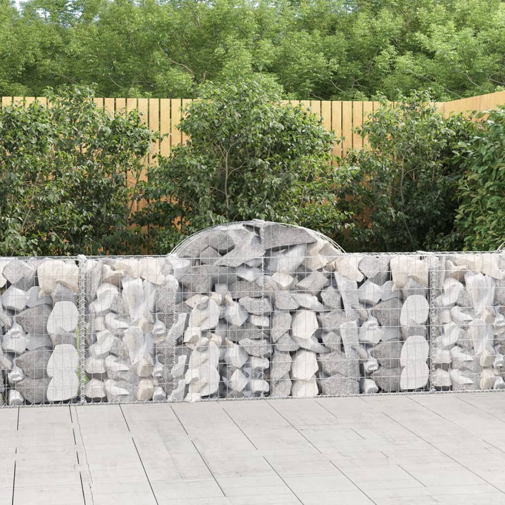 Gabionen mit Hochbogen Steingabione outlet Steinkorb Verzinkt Wand Drahtkorb Metallkorb