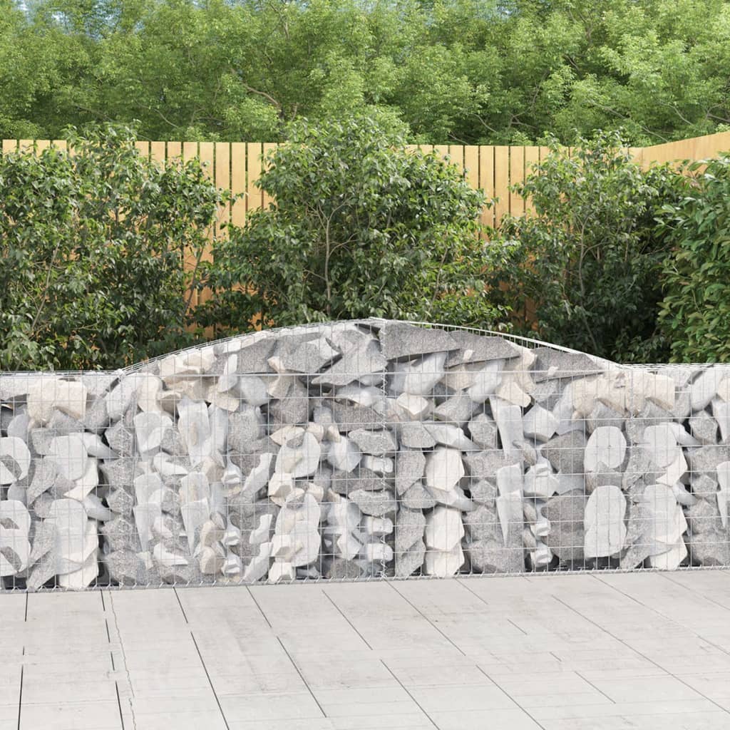 Gabionen mit Hochbogen Steingabione Steinkorb Verzinkt tendance Wand Drahtkorb Metallkorb