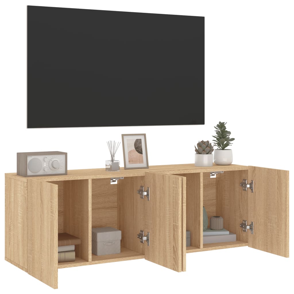 TV Wandschrank Lowboard Fernsehschrank Hängeschrank TV Möbel 60/80/100 cm - Bild 29 von 91