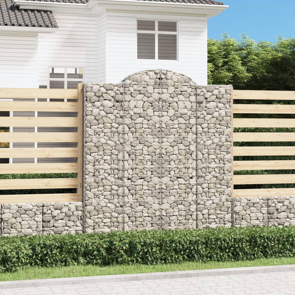 Gabionen mit Hochbogen Steingabione Steinkorb Verzinkt Wand vente en gros Drahtkorb Metallkorb