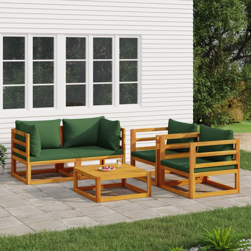 vidaXL 6-tlg. Garten-Lounge-Set mit Taupe Kissen Massivholz - Bild 15 von 15