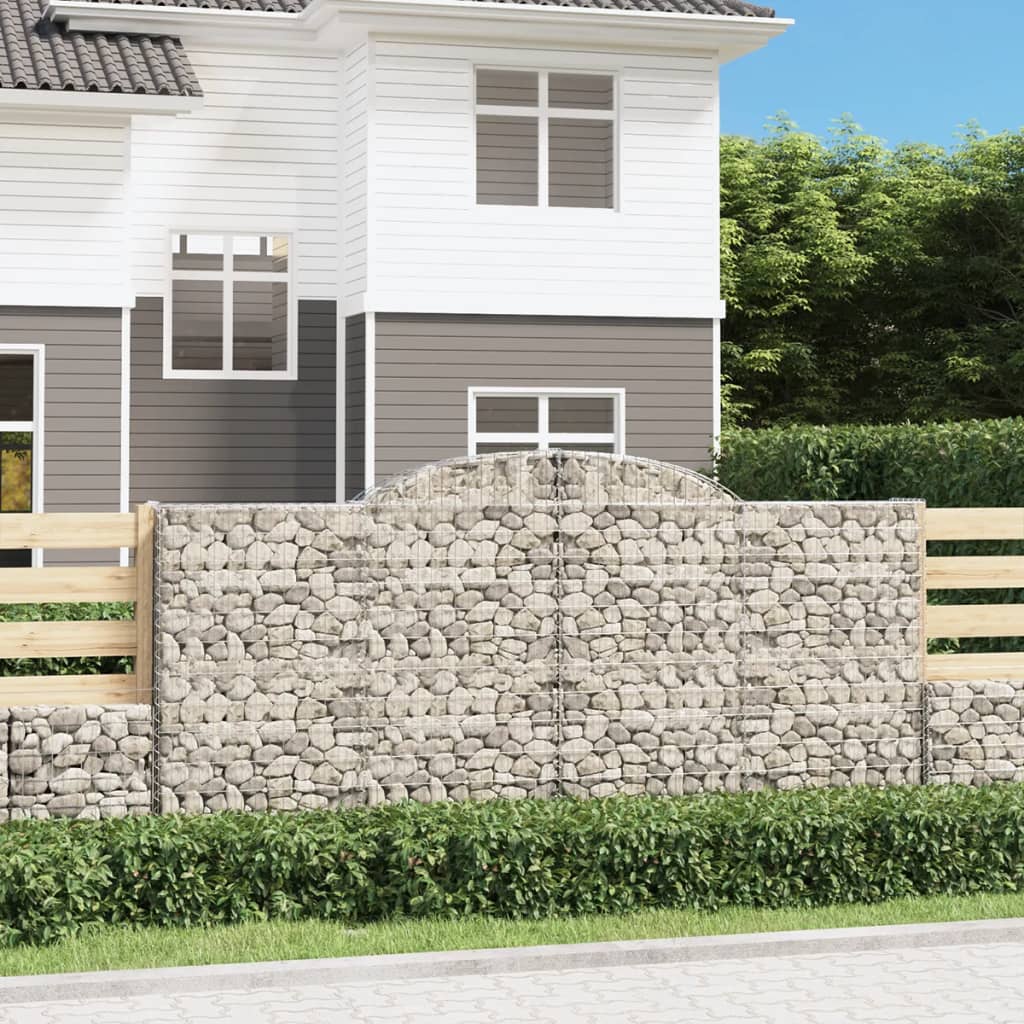 Gabionen mit Hochbogen Steingabione Steinkorb Verzinkt tendance Wand Drahtkorb Metallkorb
