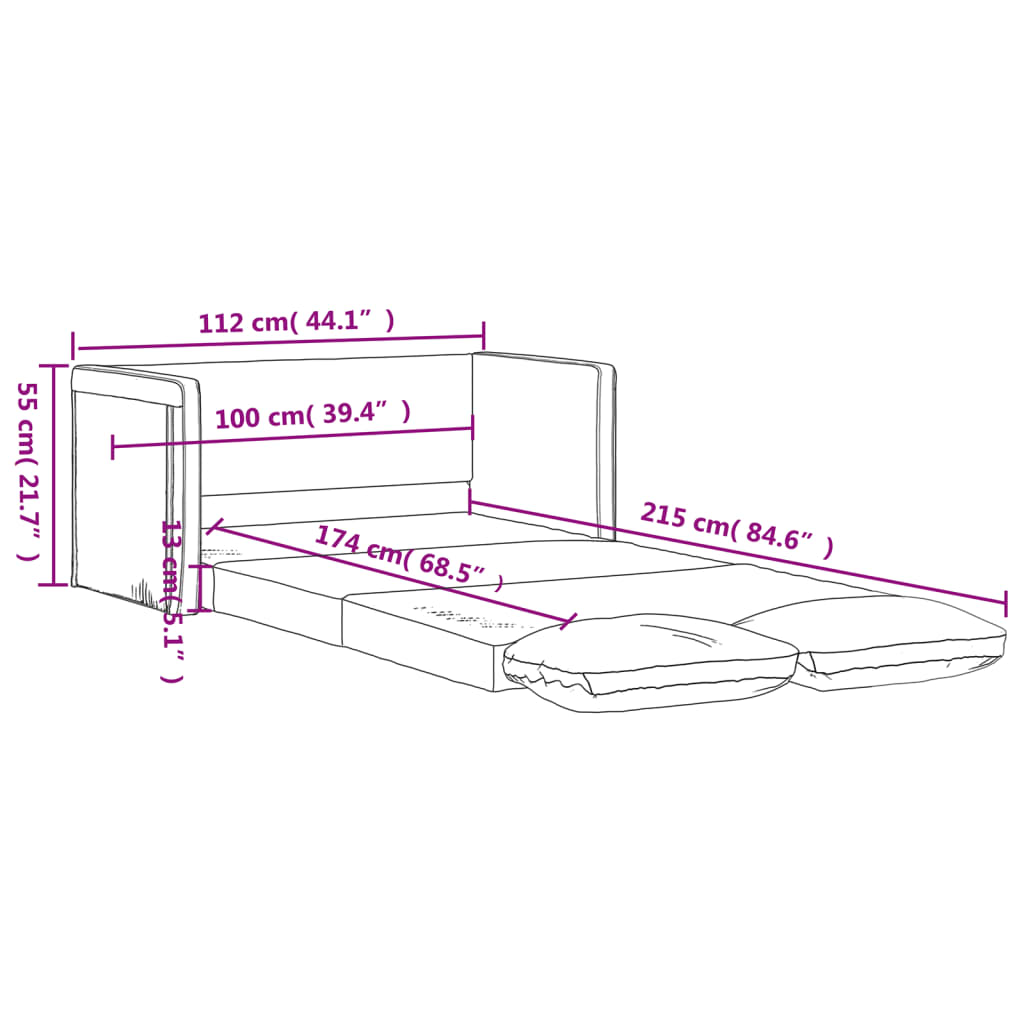 Bodensofa mit Schlaffunktion Bodenbett Schlafsofa Klappsofa Kunstleder - Bild 38 von 38