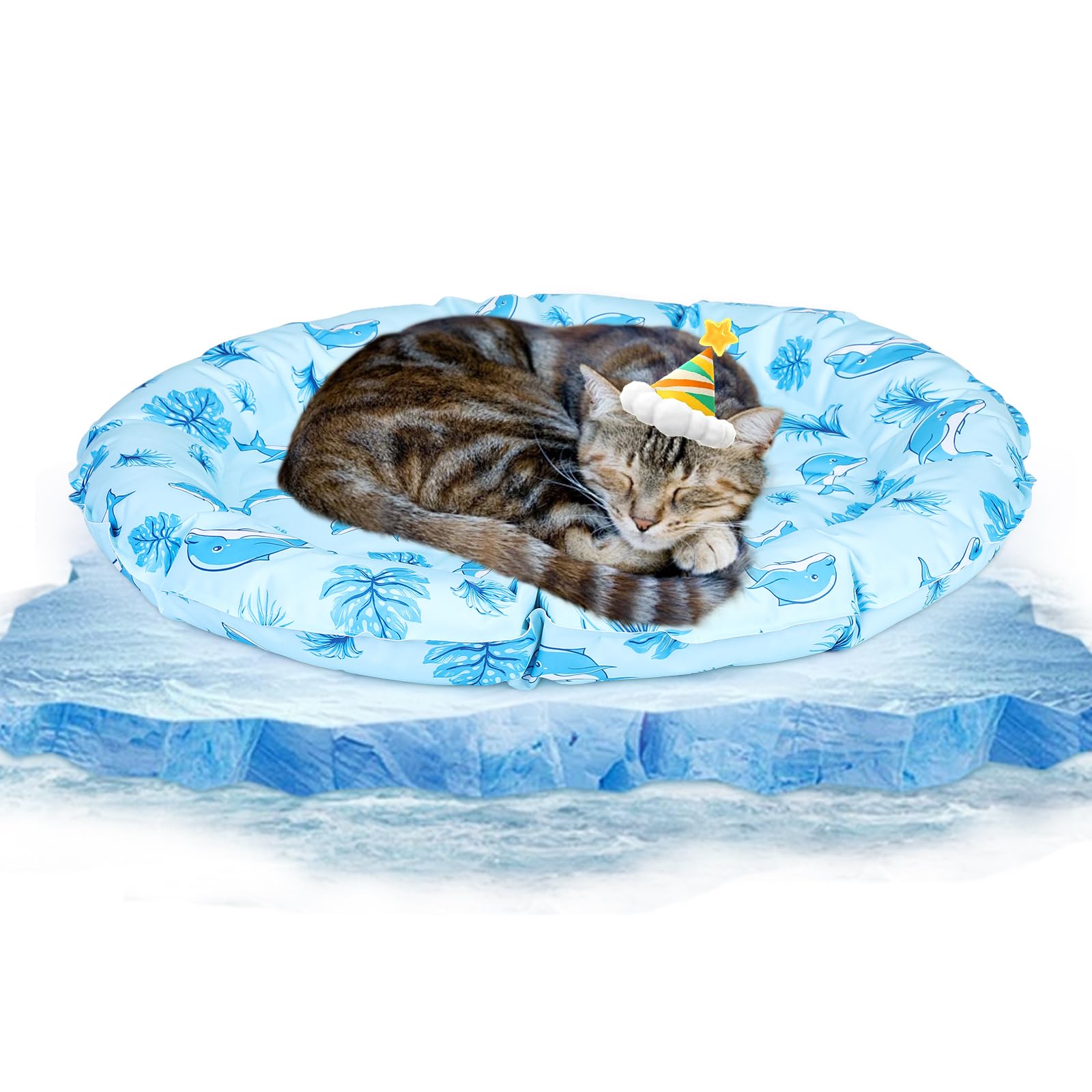Alfombra de refrigeración redonda 55 cm para gato perros manta de refrigeración cojín de refrigeración estera autoenfriable - Imagen 26 de 40