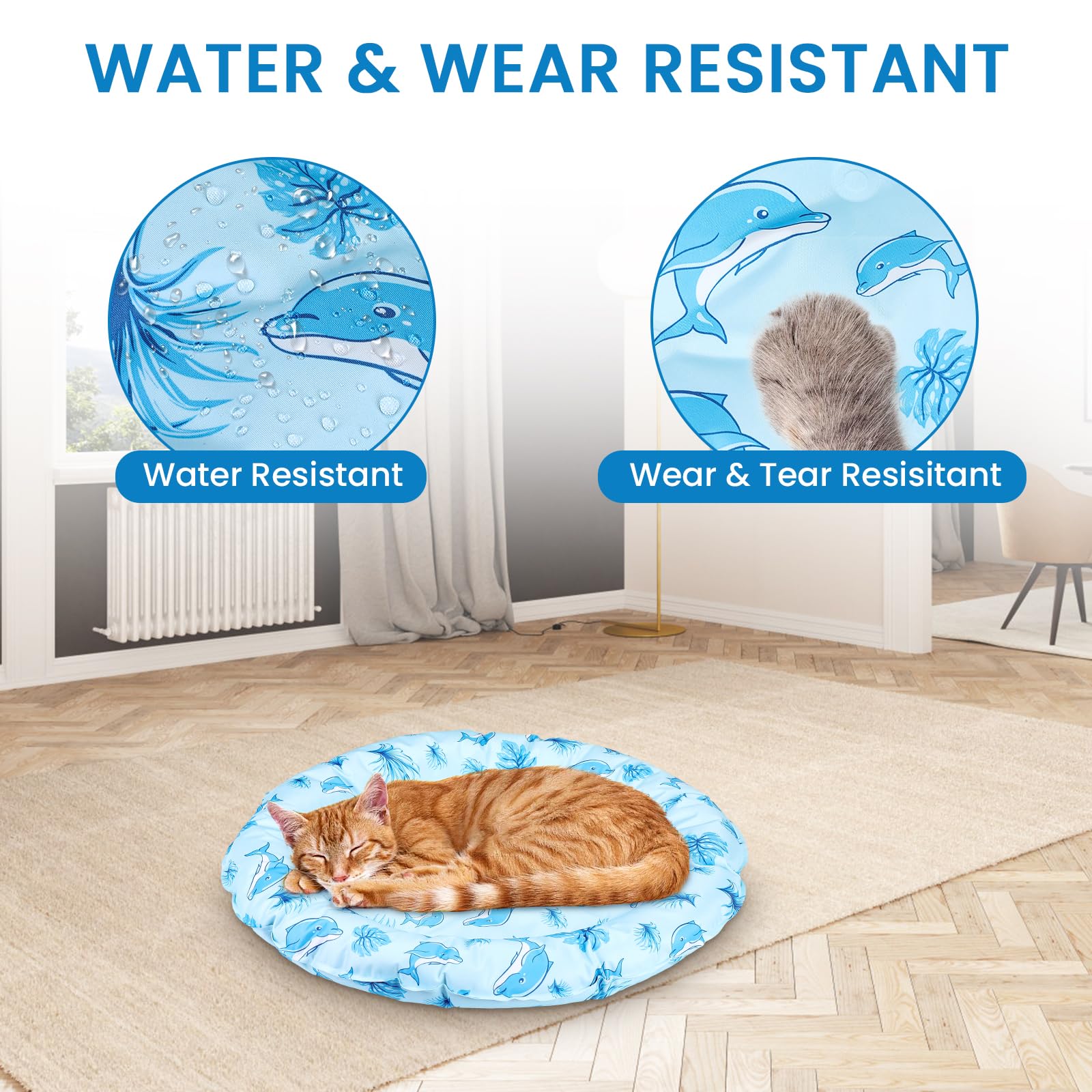 Alfombra de refrigeración redonda 55 cm para gato perros manta de refrigeración cojín de refrigeración estera autoenfriable - Imagen 30 de 40