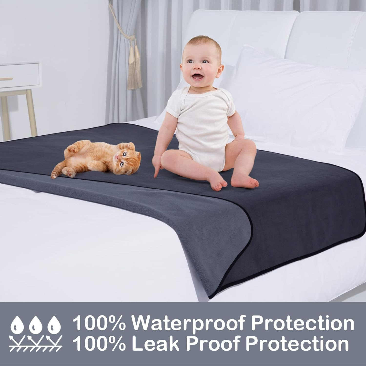 Dog Blanket Waterproof Puppy Blanket Liquid Proof Pet Throw Bed Sofa from Spills - Picture 3 of 21