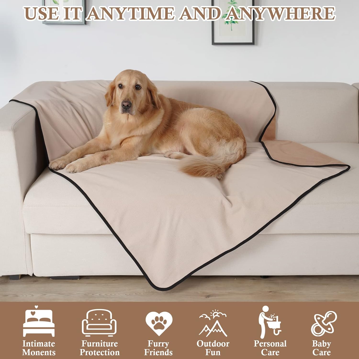 Dog Blanket Waterproof Puppy Blanket Liquid Proof Pet Throw Bed Sofa from Spills - Picture 18 of 21
