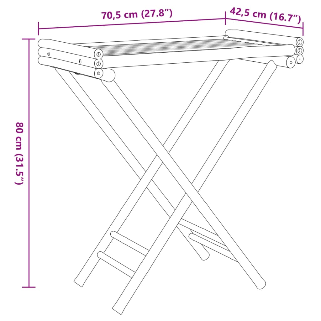 Balkontisch Gartentisch Tabletttisch Bambus Klapptisch Esstisch Konsolentisch - Bild 33 von 48