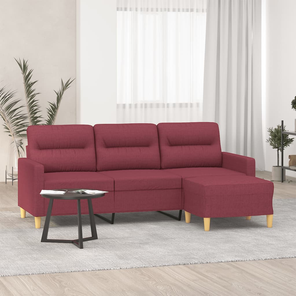 3-Sitzer-Sofa mit Fußhocker Liegesofa Polstersofa Relaxsofa Loungesofa TV Sofa - Bild 22 von 23