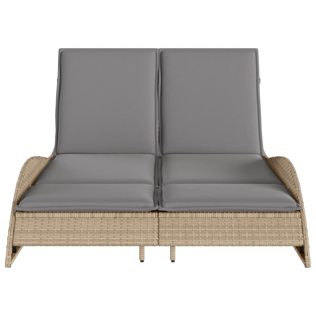 Sonnenliege Gartenliege Liegestuhl Relaxliege Strandliege Doppelliege Polyrattan - Bild 44 von 71