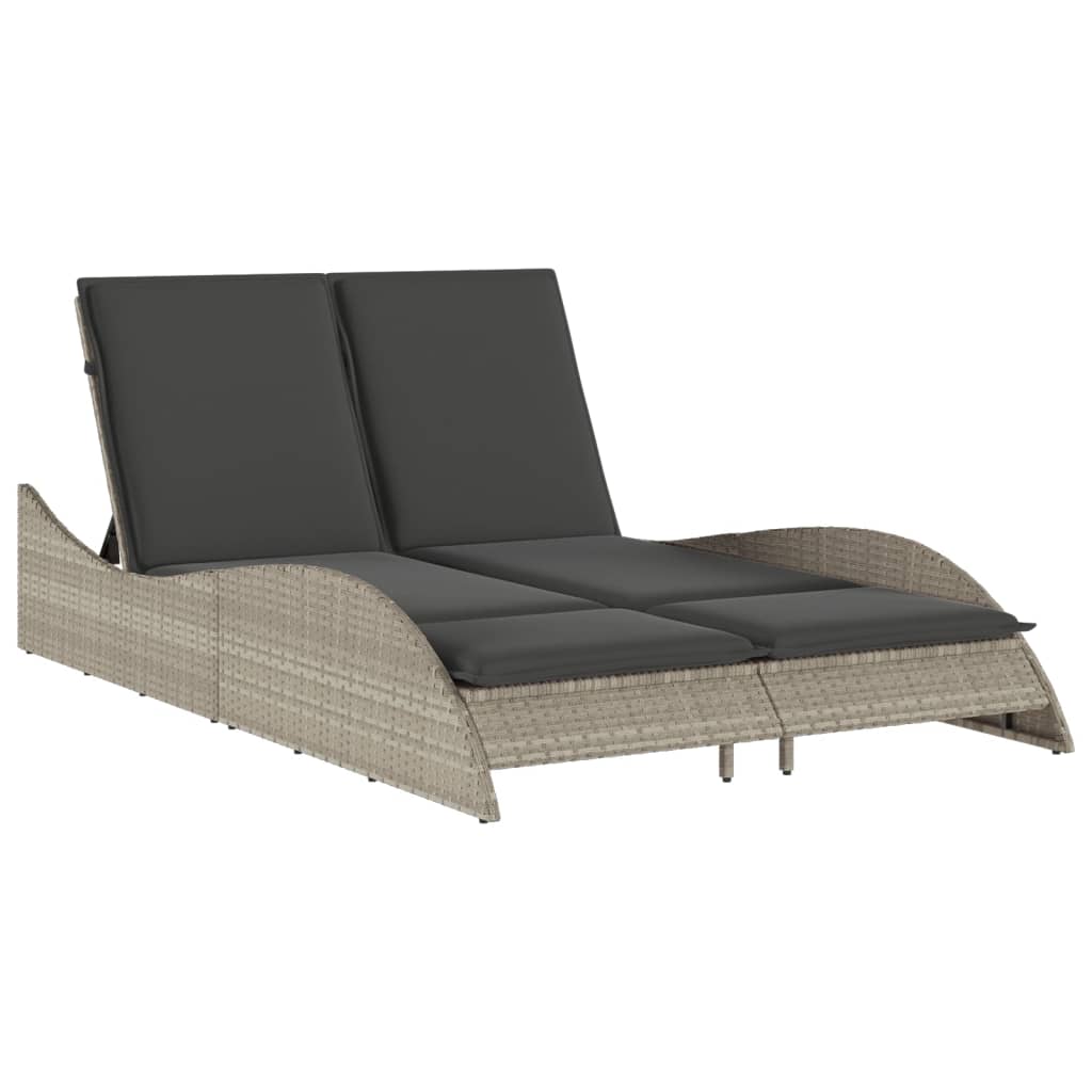 Sonnenliege Gartenliege Liegestuhl Relaxliege Strandliege Doppelliege Polyrattan - Bild 63 von 71