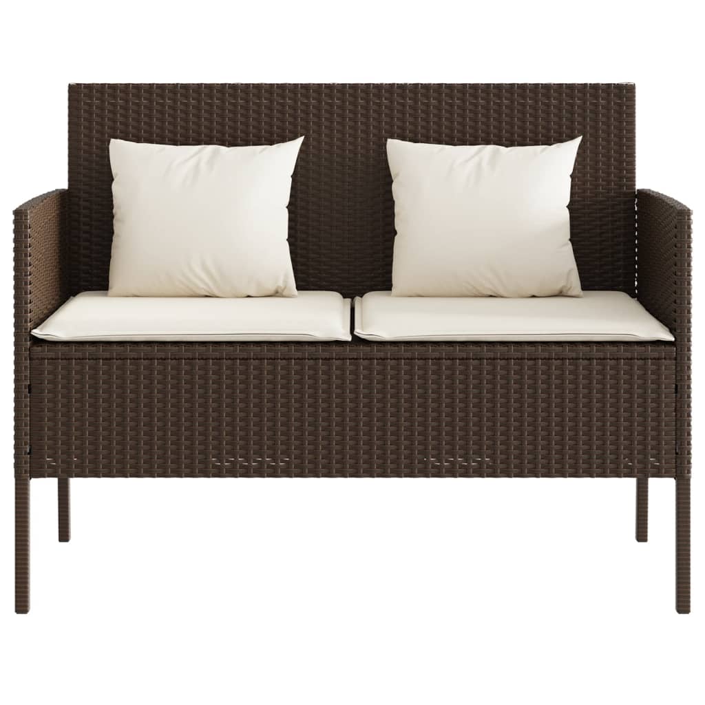 Gartenbank mit Kissen Sitzbank Parkbank mit Stauraum Schwarz Poly Rattan vidaXL - Bild 33 von 75