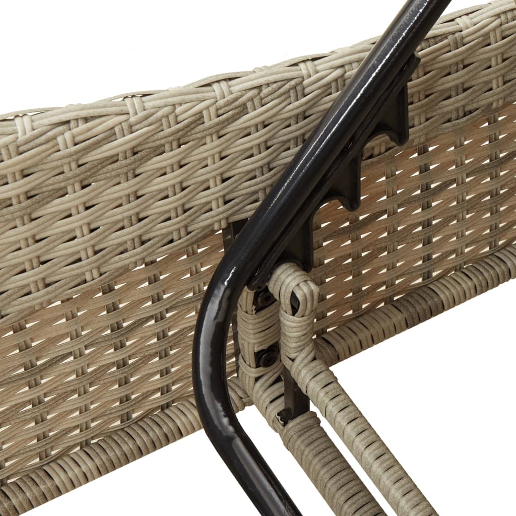 Sonnenliege Gartenliege Liegestuhl Relaxliege Strandliege Doppelliege Polyrattan - Bild 70 von 71