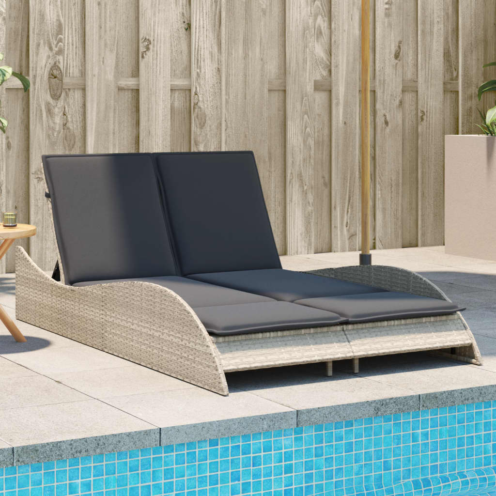 Sonnenliege Gartenliege Liegestuhl Relaxliege Strandliege Doppelliege Polyrattan - Bild 62 von 71
