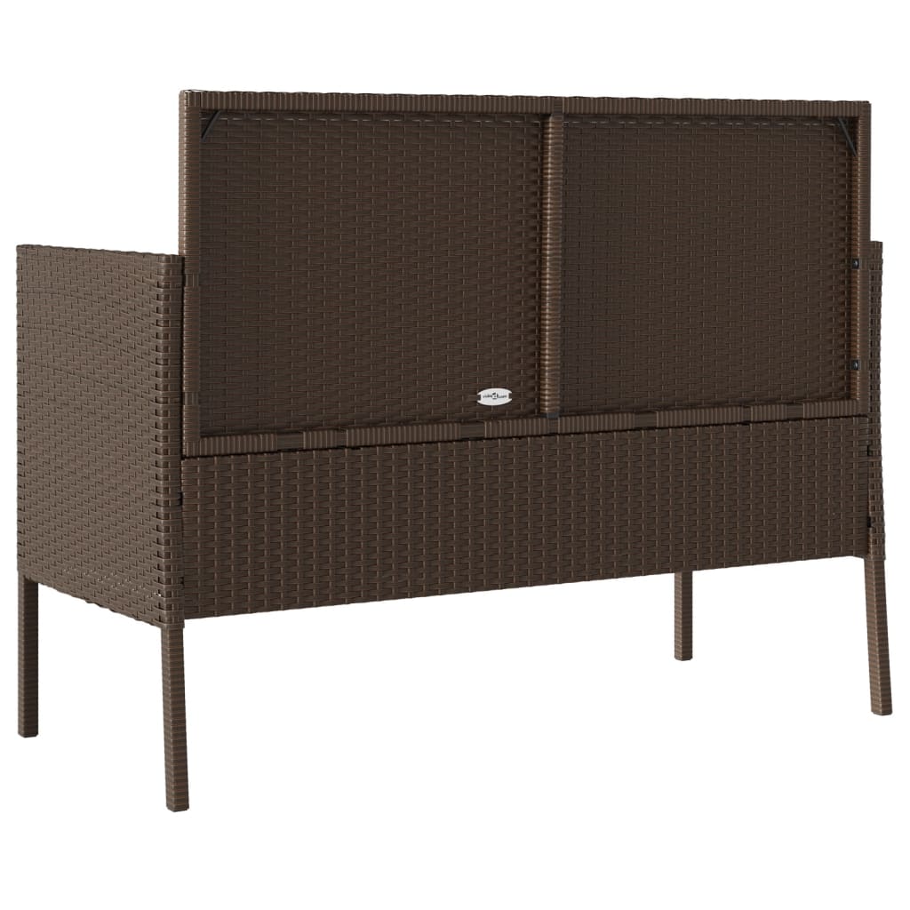 Gartenbank mit Kissen Sitzbank Parkbank mit Stauraum Schwarz Poly Rattan vidaXL - Bild 35 von 75