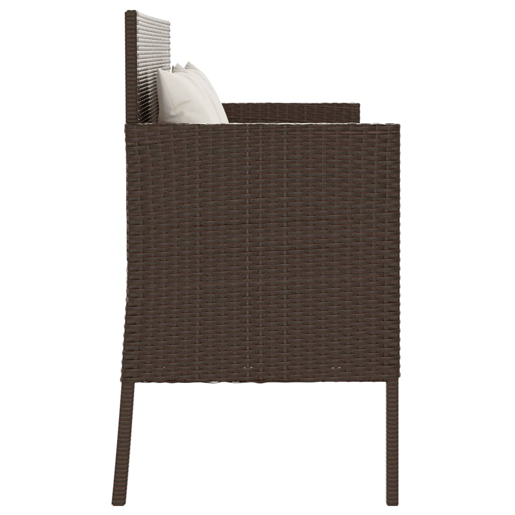 Gartenbank mit Kissen Sitzbank Parkbank mit Stauraum Schwarz Poly Rattan vidaXL - Bild 34 von 75